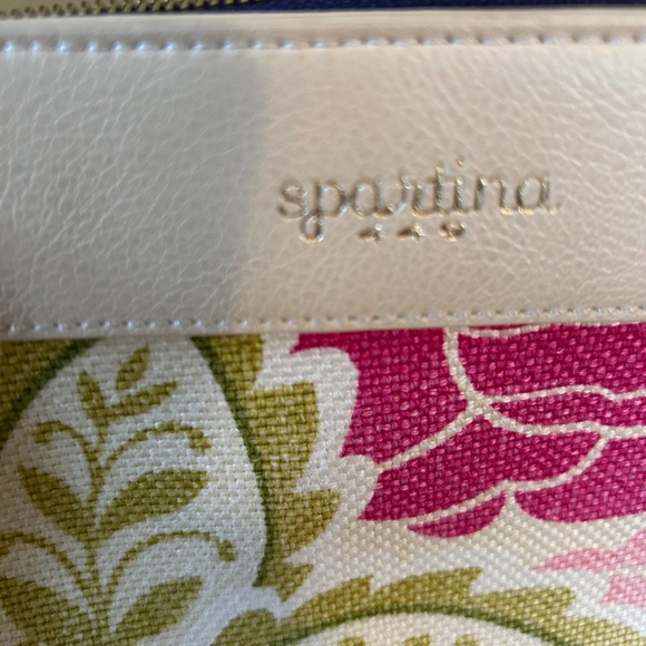 Spartina 449 Bright Floral Print Linen Body Leather Trim Women's Purse - Picture 16 of 16